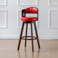 Scandinavia Style Bar-stool Wooden Legs Round Seat Barstool for Bar Kitchen Red Brown 1 Piece Clearhalo 'Bar Furniture' 'Bar Stools' 'bar_stools' 'furn' 'furn_bar_stools' 'furniture_bar_stools' 'Kitchen & Dining Furniture' 'kitchen&dining_furn' 'kitchen' 'kitchen_furn' Furniture' 4503389