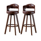 Scandinavia Style Bar-stool Wooden Legs Round Seat Barstool for Bar Kitchen Brown Brown 2 Piece Set Clearhalo 'Bar Furniture' 'Bar Stools' 'bar_stools' 'furn' 'furn_bar_stools' 'furniture_bar_stools' 'Kitchen & Dining Furniture' 'kitchen&dining_furn' 'kitchen' 'kitchen_furn' Furniture' 4503400
