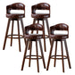 Scandinavia Style Bar-stool Wooden Legs Round Seat Barstool for Bar Kitchen Brown Brown 4 Piece Set Clearhalo 'Bar Furniture' 'Bar Stools' 'bar_stools' 'furn' 'furn_bar_stools' 'furniture_bar_stools' 'Kitchen & Dining Furniture' 'kitchen&dining_furn' 'kitchen' 'kitchen_furn' Furniture' 4503401