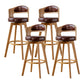 Scandinavia Style Bar-stool Wooden Legs Round Seat Barstool for Bar Kitchen Brown Natural 4 Piece Set Clearhalo 'Bar Furniture' 'Bar Stools' 'bar_stools' 'furn' 'furn_bar_stools' 'furniture_bar_stools' 'Kitchen & Dining Furniture' 'kitchen&dining_furn' 'kitchen' 'kitchen_furn' Furniture' 4503404