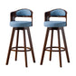 Scandinavia Style Bar-stool Wooden Legs Round Seat Barstool for Bar Kitchen Blue Brown 2 Piece Set Clearhalo 'Bar Furniture' 'Bar Stools' 'bar_stools' 'furn' 'furn_bar_stools' 'furniture_bar_stools' 'Kitchen & Dining Furniture' 'kitchen&dining_furn' 'kitchen' 'kitchen_furn' Furniture' 4503406