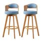 Scandinavia Style Bar-stool Wooden Legs Round Seat Barstool for Bar Kitchen Blue Natural 2 Piece Set Clearhalo 'Bar Furniture' 'Bar Stools' 'bar_stools' 'furn' 'furn_bar_stools' 'furniture_bar_stools' 'Kitchen & Dining Furniture' 'kitchen&dining_furn' 'kitchen' 'kitchen_furn' Furniture' 4503409