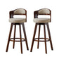 Scandinavia Style Bar-stool Wooden Legs Round Seat Barstool for Bar Kitchen Khaki Brown 2 Piece Set Clearhalo 'Bar Furniture' 'Bar Stools' 'bar_stools' 'furn' 'furn_bar_stools' 'furniture_bar_stools' 'Kitchen & Dining Furniture' 'kitchen&dining_furn' 'kitchen' 'kitchen_furn' Furniture' 4503412