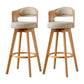 Scandinavia Style Bar-stool Wooden Legs Round Seat Barstool for Bar Kitchen Khaki Natural 2 Piece Set Clearhalo 'Bar Furniture' 'Bar Stools' 'bar_stools' 'furn' 'furn_bar_stools' 'furniture_bar_stools' 'Kitchen & Dining Furniture' 'kitchen&dining_furn' 'kitchen' 'kitchen_furn' Furniture' 4503415