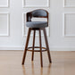 Scandinavia Style Bar-stool Wooden Legs Round Seat Barstool for Bar Kitchen Grey Brown 1 Piece Clearhalo 'Bar Furniture' 'Bar Stools' 'bar_stools' 'furn' 'furn_bar_stools' 'furniture_bar_stools' 'Kitchen & Dining Furniture' 'kitchen&dining_furn' 'kitchen' 'kitchen_furn' Furniture' 4503417