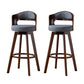 Scandinavia Style Bar-stool Wooden Legs Round Seat Barstool for Bar Kitchen Grey Brown 2 Piece Set Clearhalo 'Bar Furniture' 'Bar Stools' 'bar_stools' 'furn' 'furn_bar_stools' 'furniture_bar_stools' 'Kitchen & Dining Furniture' 'kitchen&dining_furn' 'kitchen' 'kitchen_furn' Furniture' 4503418