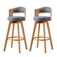 Scandinavia Style Bar-stool Wooden Legs Round Seat Barstool for Bar Kitchen Grey Natural 2 Piece Set Clearhalo 'Bar Furniture' 'Bar Stools' 'bar_stools' 'furn' 'furn_bar_stools' 'furniture_bar_stools' 'Kitchen & Dining Furniture' 'kitchen&dining_furn' 'kitchen' 'kitchen_furn' Furniture' 4503421