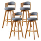 Scandinavia Style Bar-stool Wooden Legs Round Seat Barstool for Bar Kitchen Grey Natural 4 Piece Set Clearhalo 'Bar Furniture' 'Bar Stools' 'bar_stools' 'furn' 'furn_bar_stools' 'furniture_bar_stools' 'Kitchen & Dining Furniture' 'kitchen&dining_furn' 'kitchen' 'kitchen_furn' Furniture' 4503422
