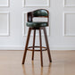 Scandinavia Style Bar-stool Wooden Legs Round Seat Barstool for Bar Kitchen Blackish Green Brown 1 Piece Clearhalo 'Bar Furniture' 'Bar Stools' 'bar_stools' 'furn' 'furn_bar_stools' 'furniture_bar_stools' 'Kitchen & Dining Furniture' 'kitchen&dining_furn' 'kitchen' 'kitchen_furn' Furniture' 4503423