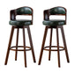 Scandinavia Style Bar-stool Wooden Legs Round Seat Barstool for Bar Kitchen Blackish Green Brown 2 Piece Set Clearhalo 'Bar Furniture' 'Bar Stools' 'bar_stools' 'furn' 'furn_bar_stools' 'furniture_bar_stools' 'Kitchen & Dining Furniture' 'kitchen&dining_furn' 'kitchen' 'kitchen_furn' Furniture' 4503424