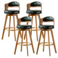 Scandinavia Style Bar-stool Wooden Legs Round Seat Barstool for Bar Kitchen Blackish Green Natural 4 Piece Set Clearhalo 'Bar Furniture' 'Bar Stools' 'bar_stools' 'furn' 'furn_bar_stools' 'furniture_bar_stools' 'Kitchen & Dining Furniture' 'kitchen&dining_furn' 'kitchen' 'kitchen_furn' Furniture' 4503428