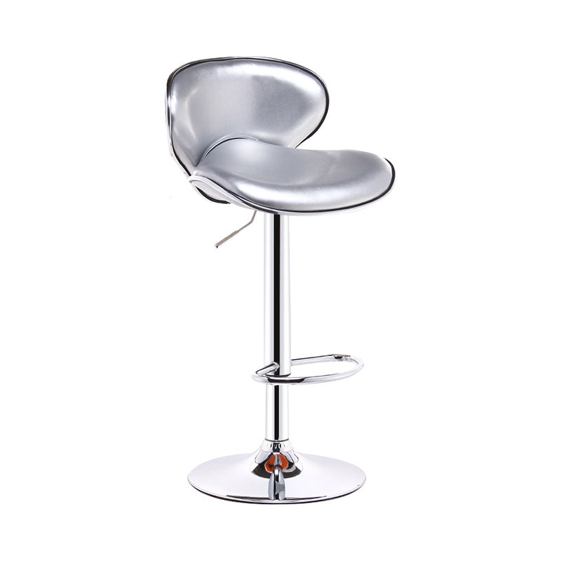 Industrial Style Bar-stool Metal Leg Leather Bucket Seat for Kitchen Bar Silver Gray 1 Piece Clearhalo 'Bar Furniture' 'Bar Stools' 'bar_stools' 'furn' 'furn_bar_stools' 'furniture_bar_stools' 'Kitchen & Dining Furniture' 'kitchen&dining_furn' 'kitchen' 'kitchen_furn' Furniture' 4503436