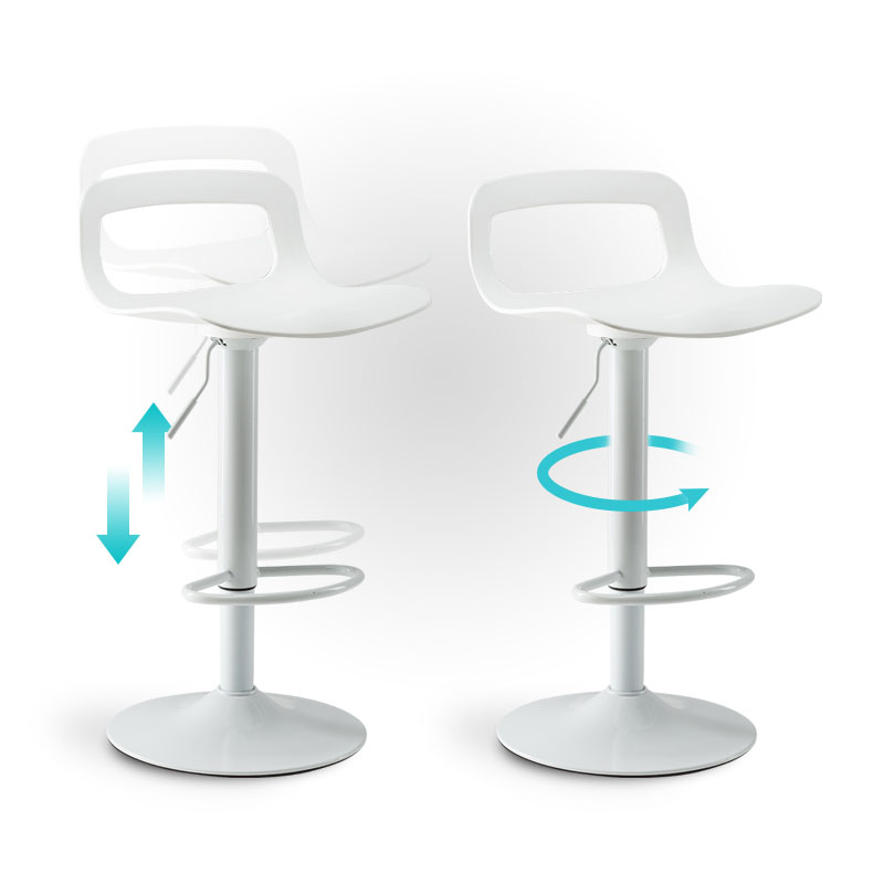 Industrial Style Bar-stool Metal Leg PP Seat with Low Back for Kitchen Bar Clearhalo 'Bar Furniture' 'Bar Stools' 'bar_stools' 'furn' 'furn_bar_stools' 'furniture_bar_stools' 'Kitchen & Dining Furniture' 'kitchen&dining_furn' 'kitchen' 'kitchen_furn' Furniture' 4503466