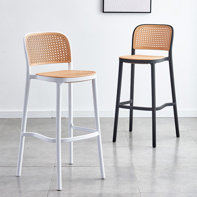 Modern Style Plastics Bar Stool with Footrest Low Back Simple Bar Stool for Kitchen Clearhalo 'Bar Furniture' 'Bar Stools' 'bar_stools' 'furn' 'furn_bar_stools' 'furniture_bar_stools' 'Kitchen & Dining Furniture' 'kitchen&dining_furn' 'kitchen' 'kitchen_furn' Furniture' 4503484