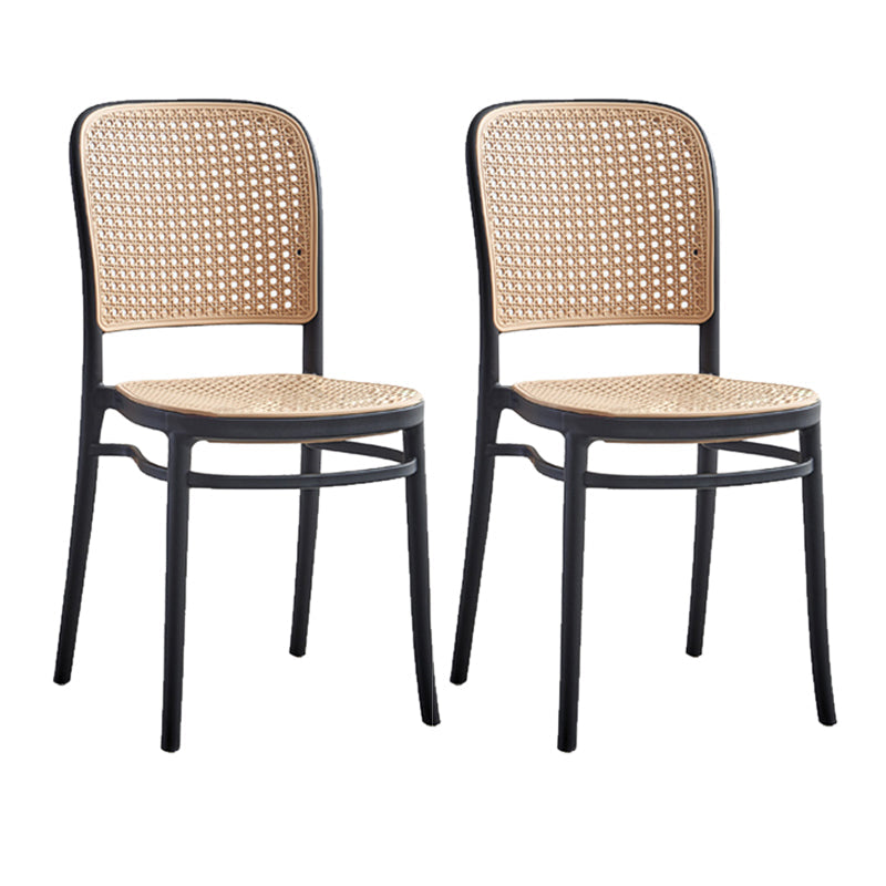 Modern Style Plastics Bar Stool with Footrest Low Back Simple Bar Stool for Kitchen Black 2 Piece Set Short Stool(18"H) Clearhalo 'Bar Furniture' 'Bar Stools' 'bar_stools' 'furn' 'furn_bar_stools' 'furniture_bar_stools' 'Kitchen & Dining Furniture' 'kitchen&dining_furn' 'kitchen' 'kitchen_furn' Furniture' 4503486
