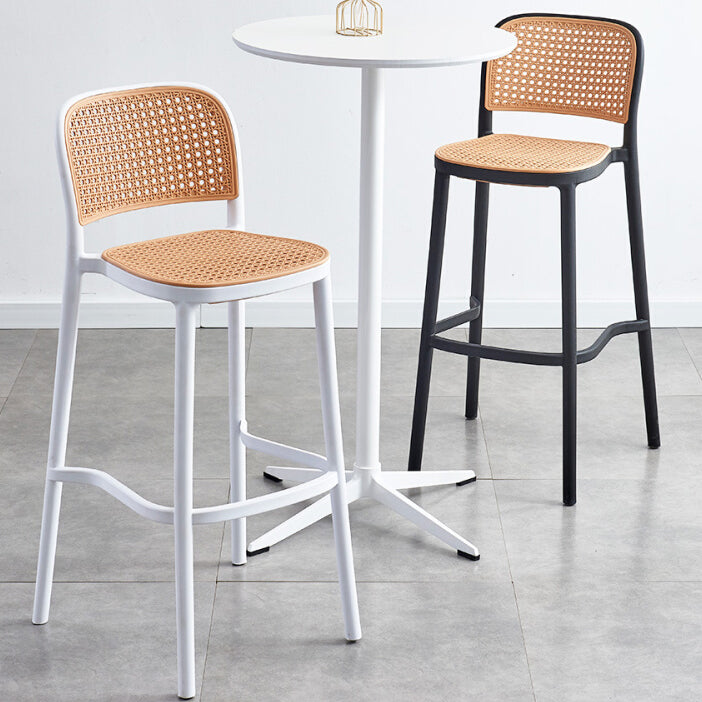 Modern Style Plastics Bar Stool with Footrest Low Back Simple Bar Stool for Kitchen Clearhalo 'Bar Furniture' 'Bar Stools' 'bar_stools' 'furn' 'furn_bar_stools' 'furniture_bar_stools' 'Kitchen & Dining Furniture' 'kitchen&dining_furn' 'kitchen' 'kitchen_furn' Furniture' 4503487