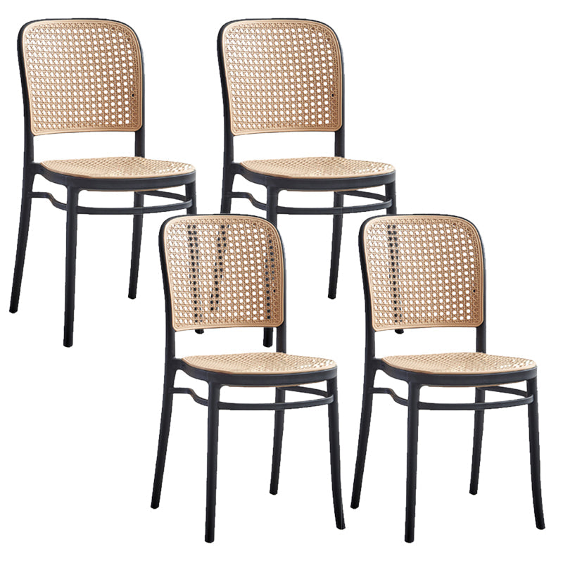 Modern Style Plastics Bar Stool with Footrest Low Back Simple Bar Stool for Kitchen Black 4 Piece Set Short Stool(18"H) Clearhalo 'Bar Furniture' 'Bar Stools' 'bar_stools' 'furn' 'furn_bar_stools' 'furniture_bar_stools' 'Kitchen & Dining Furniture' 'kitchen&dining_furn' 'kitchen' 'kitchen_furn' Furniture' 4503488