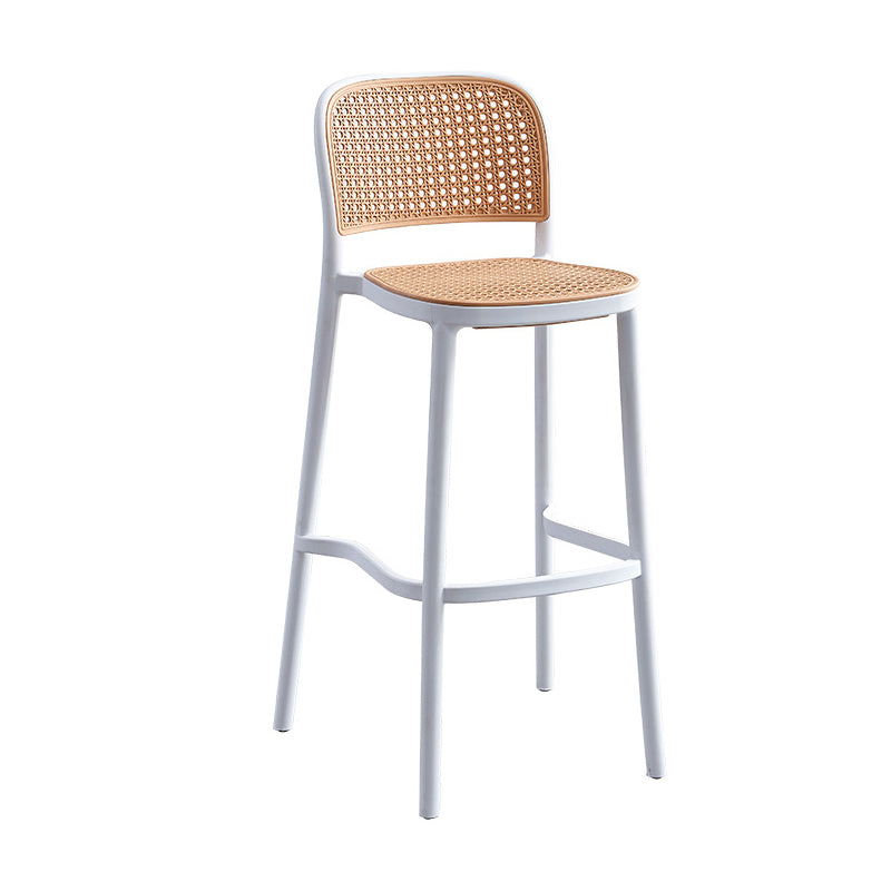 Modern Style Plastics Bar Stool with Footrest Low Back Simple Bar Stool for Kitchen Clearhalo 'Bar Furniture' 'Bar Stools' 'bar_stools' 'furn' 'furn_bar_stools' 'furniture_bar_stools' 'Kitchen & Dining Furniture' 'kitchen&dining_furn' 'kitchen' 'kitchen_furn' Furniture' 4503492