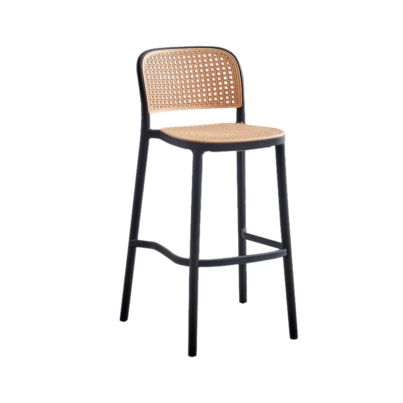 Modern Style Plastics Bar Stool with Footrest Low Back Simple Bar Stool for Kitchen Black 1 Piece Counter Stool(26"H) Clearhalo 'Bar Furniture' 'Bar Stools' 'bar_stools' 'furn' 'furn_bar_stools' 'furniture_bar_stools' 'Kitchen & Dining Furniture' 'kitchen&dining_furn' 'kitchen' 'kitchen_furn' Furniture' 4503502