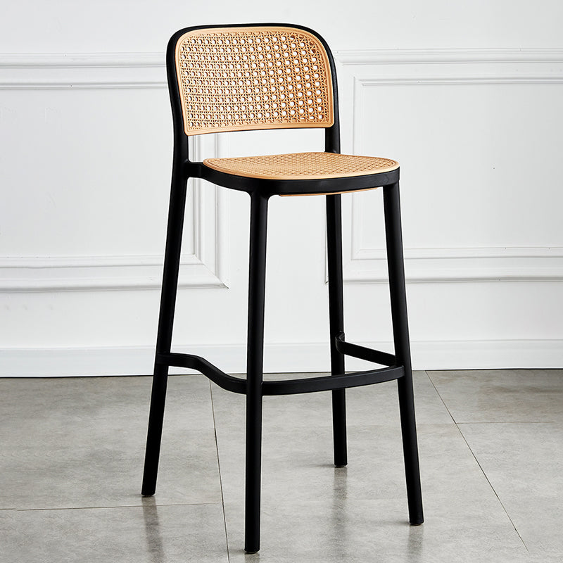 Modern Style Plastics Bar Stool with Footrest Low Back Simple Bar Stool for Kitchen Clearhalo 'Bar Furniture' 'Bar Stools' 'bar_stools' 'furn' 'furn_bar_stools' 'furniture_bar_stools' 'Kitchen & Dining Furniture' 'kitchen&dining_furn' 'kitchen' 'kitchen_furn' Furniture' 4503503