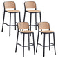 Modern Style Plastics Bar Stool with Footrest Low Back Simple Bar Stool for Kitchen Black 4 Piece Set Counter Stool(26"H) Clearhalo 'Bar Furniture' 'Bar Stools' 'bar_stools' 'furn' 'furn_bar_stools' 'furniture_bar_stools' 'Kitchen & Dining Furniture' 'kitchen&dining_furn' 'kitchen' 'kitchen_furn' Furniture' 4503505