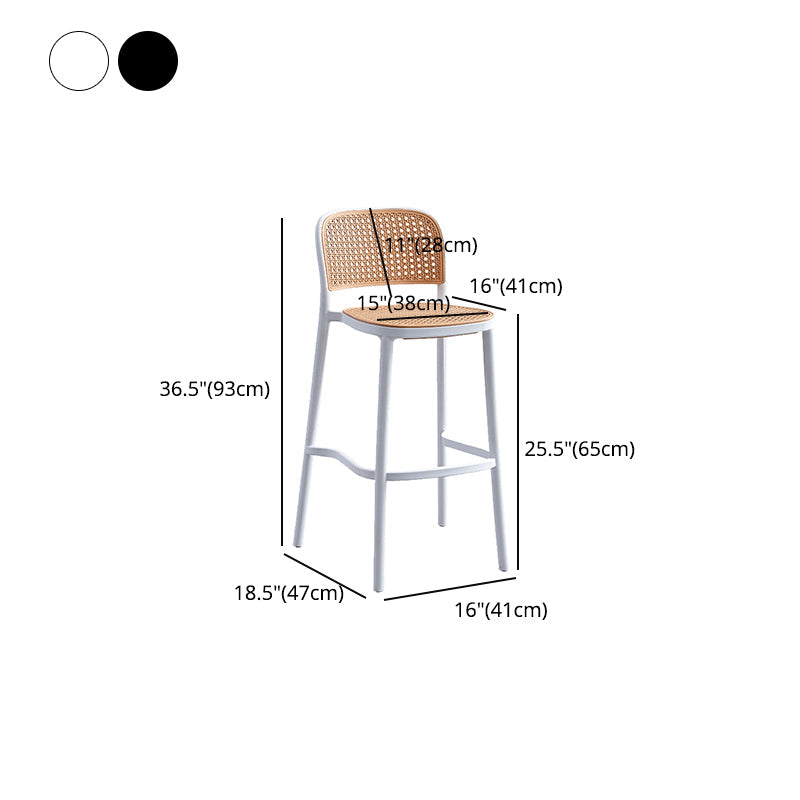 Modern Style Plastics Bar Stool with Footrest Low Back Simple Bar Stool for Kitchen Clearhalo 'Bar Furniture' 'Bar Stools' 'bar_stools' 'furn' 'furn_bar_stools' 'furniture_bar_stools' 'Kitchen & Dining Furniture' 'kitchen&dining_furn' 'kitchen' 'kitchen_furn' Furniture' 4503513