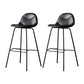Industrial Leather Iron Counter Stools Low Back Bar Stools with 4 Legs for Kitchen Black 2 Piece Set Bar Stool(30"H) Clearhalo 'Bar Furniture' 'Bar Stools' 'bar_stools' 'furn' 'furn_bar_stools' 'furniture_bar_stools' 'Kitchen & Dining Furniture' 'kitchen&dining_furn' 'kitchen' 'kitchen_furn' Furniture' 4503518