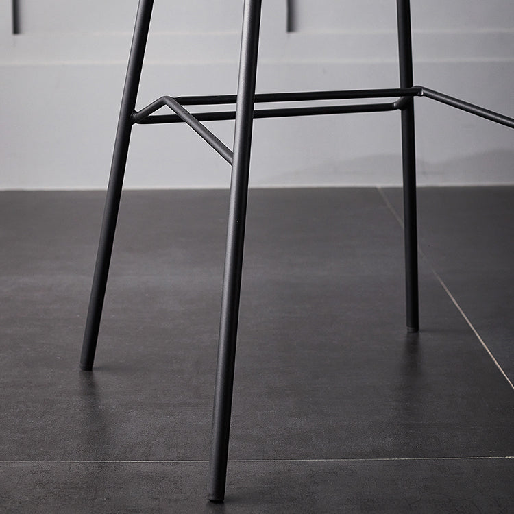 Industrial Leather Iron Counter Stools Low Back Bar Stools with 4 Legs for Kitchen Clearhalo 'Bar Furniture' 'Bar Stools' 'bar_stools' 'furn' 'furn_bar_stools' 'furniture_bar_stools' 'Kitchen & Dining Furniture' 'kitchen&dining_furn' 'kitchen' 'kitchen_furn' Furniture' 4503528