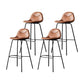 Industrial Leather Iron Counter Stools Low Back Bar Stools with 4 Legs for Kitchen Brown 4 Piece Set Counter Stool(26"H) Clearhalo 'Bar Furniture' 'Bar Stools' 'bar_stools' 'furn' 'furn_bar_stools' 'furniture_bar_stools' 'Kitchen & Dining Furniture' 'kitchen&dining_furn' 'kitchen' 'kitchen_furn' Furniture' 4503543