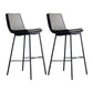 Industrial Leather Iron Counter Stools Low Back Bar Stools with Rectangle Seat Grey 2 Piece Set Bar Stool(30"H) Clearhalo 'Bar Furniture' 'Bar Stools' 'bar_stools' 'furn' 'furn_bar_stools' 'furniture_bar_stools' 'Kitchen & Dining Furniture' 'kitchen&dining_furn' 'kitchen' 'kitchen_furn' Furniture' 4503555