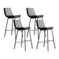 Industrial Leather Iron Counter Stools Low Back Bar Stools with Rectangle Seat Grey 4 Piece Set Bar Stool(30"H) Clearhalo 'Bar Furniture' 'Bar Stools' 'bar_stools' 'furn' 'furn_bar_stools' 'furniture_bar_stools' 'Kitchen & Dining Furniture' 'kitchen&dining_furn' 'kitchen' 'kitchen_furn' Furniture' 4503557
