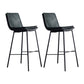 Industrial Leather Iron Counter Stools Low Back Bar Stools with Rectangle Seat Green 2 Piece Set Bar Stool(30"H) Clearhalo 'Bar Furniture' 'Bar Stools' 'bar_stools' 'furn' 'furn_bar_stools' 'furniture_bar_stools' 'Kitchen & Dining Furniture' 'kitchen&dining_furn' 'kitchen' 'kitchen_furn' Furniture' 4503571