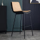 Industrial Leather Iron Counter Stools Low Back Bar Stools with Rectangle Seat Beige 1 Piece Bar Stool(30"H) Clearhalo 'Bar Furniture' 'Bar Stools' 'bar_stools' 'furn' 'furn_bar_stools' 'furniture_bar_stools' 'Kitchen & Dining Furniture' 'kitchen&dining_furn' 'kitchen' 'kitchen_furn' Furniture' 4503573