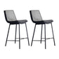 Industrial Leather Iron Counter Stools Low Back Bar Stools with Rectangle Seat Grey 2 Piece Set Counter Stool(26"H) Clearhalo 'Bar Furniture' 'Bar Stools' 'bar_stools' 'furn' 'furn_bar_stools' 'furniture_bar_stools' 'Kitchen & Dining Furniture' 'kitchen&dining_furn' 'kitchen' 'kitchen_furn' Furniture' 4503580