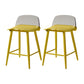 Scandinavian Style Metal Legs Bar-stool Counter Stool for Restaurant Bar (set of 2) Beige-Clear 2 Piece Set Counter Stool (24"H) Clearhalo 'Bar Furniture' 'Bar Stools' 'bar_stools' 'furn' 'furn_bar_stools' 'furniture_bar_stools' 'Kitchen & Dining Furniture' 'kitchen&dining_furn' 'kitchen' 'kitchen_furn' Furniture' 4503588