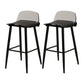 Scandinavian Style Metal Legs Bar-stool Counter Stool for Restaurant Bar (set of 2) Black Clear 2 Piece Set Bar Stool(30"H) Clearhalo 'Bar Furniture' 'Bar Stools' 'bar_stools' 'furn' 'furn_bar_stools' 'furniture_bar_stools' 'Kitchen & Dining Furniture' 'kitchen&dining_furn' 'kitchen' 'kitchen_furn' Furniture' 4503618