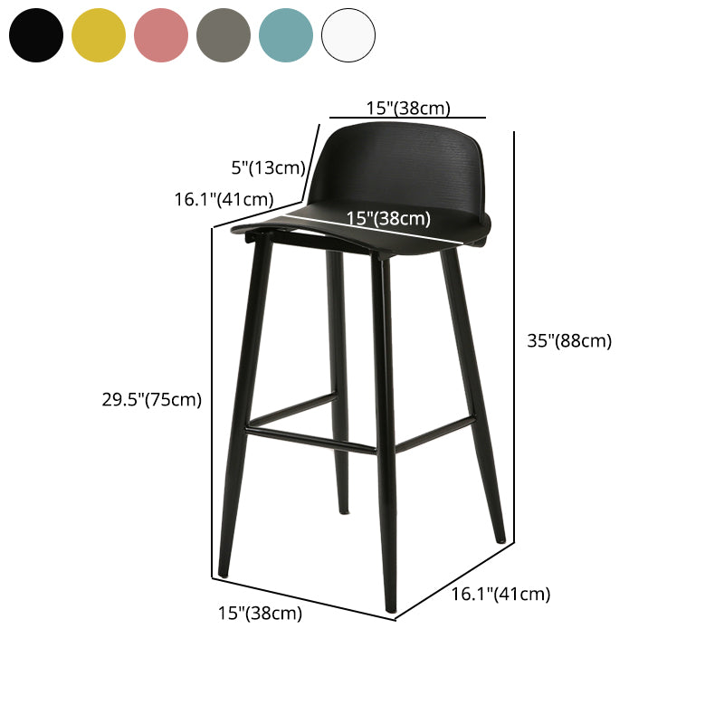 Scandinavian Style Metal Legs Bar-stool Counter Stool for Restaurant Bar (set of 2) Clearhalo 'Bar Furniture' 'Bar Stools' 'bar_stools' 'furn' 'furn_bar_stools' 'furniture_bar_stools' 'Kitchen & Dining Furniture' 'kitchen&dining_furn' 'kitchen' 'kitchen_furn' Furniture' 4503623