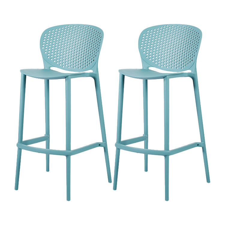 Contemporary Stackable Colorful Counter Stools Plastic Armless Indoor Bar Stool Green 2 Piece Set Clearhalo 'Bar Furniture' 'Bar Stools' 'bar_stools' 'furn' 'furn_bar_stools' 'furniture_bar_stools' 'Kitchen & Dining Furniture' 'kitchen&dining_furn' 'kitchen' 'kitchen_furn' Furniture' 4503629