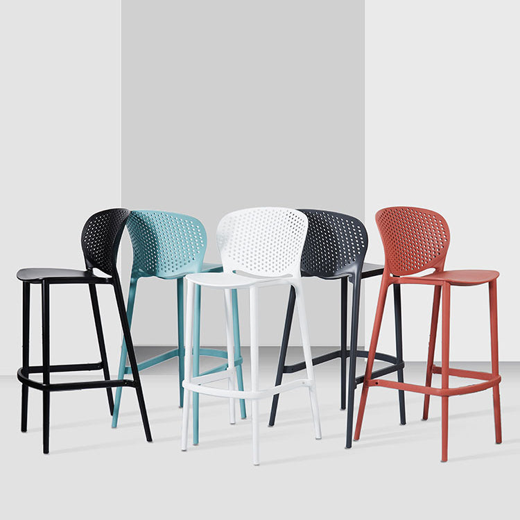 Contemporary Stackable Colorful Counter Stools Plastic Armless Indoor Bar Stool Clearhalo 'Bar Furniture' 'Bar Stools' 'bar_stools' 'furn' 'furn_bar_stools' 'furniture_bar_stools' 'Kitchen & Dining Furniture' 'kitchen&dining_furn' 'kitchen' 'kitchen_furn' Furniture' 4503630
