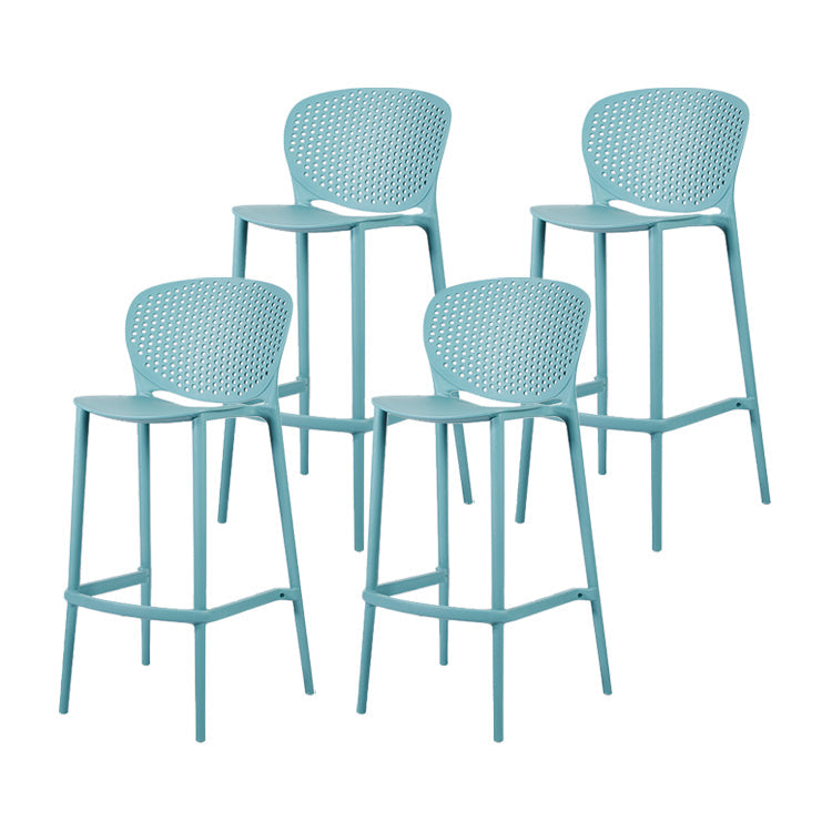 Contemporary Stackable Colorful Counter Stools Plastic Armless Indoor Bar Stool Green 4 Piece Set Clearhalo 'Bar Furniture' 'Bar Stools' 'bar_stools' 'furn' 'furn_bar_stools' 'furniture_bar_stools' 'Kitchen & Dining Furniture' 'kitchen&dining_furn' 'kitchen' 'kitchen_furn' Furniture' 4503632