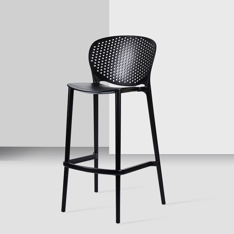 Contemporary Stackable Colorful Counter Stools Plastic Armless Indoor Bar Stool Black 1 Piece Clearhalo 'Bar Furniture' 'Bar Stools' 'bar_stools' 'furn' 'furn_bar_stools' 'furniture_bar_stools' 'Kitchen & Dining Furniture' 'kitchen&dining_furn' 'kitchen' 'kitchen_furn' Furniture' 4503633