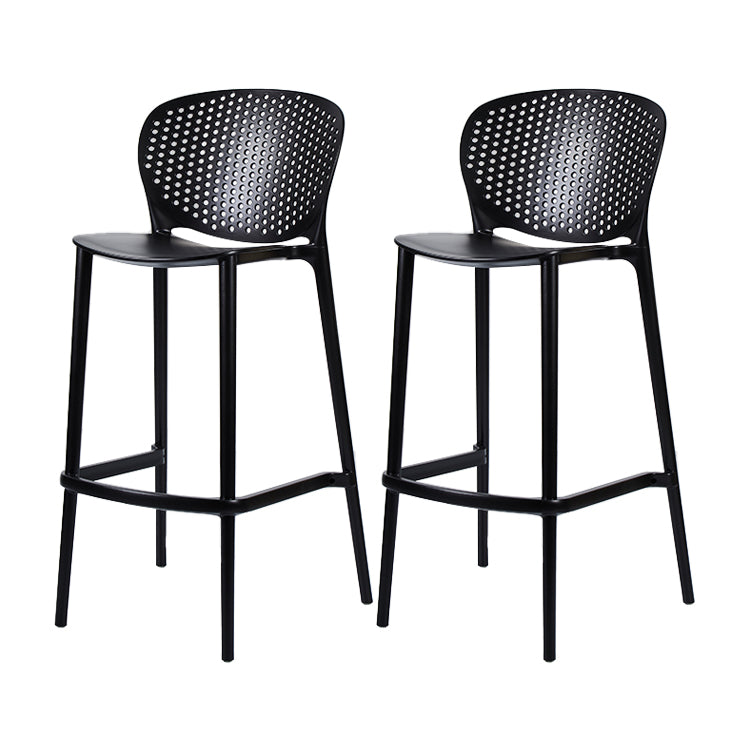 Contemporary Stackable Colorful Counter Stools Plastic Armless Indoor Bar Stool Black 2 Piece Set Clearhalo 'Bar Furniture' 'Bar Stools' 'bar_stools' 'furn' 'furn_bar_stools' 'furniture_bar_stools' 'Kitchen & Dining Furniture' 'kitchen&dining_furn' 'kitchen' 'kitchen_furn' Furniture' 4503635