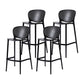 Contemporary Stackable Colorful Counter Stools Plastic Armless Indoor Bar Stool Black 4 Piece Set Clearhalo 'Bar Furniture' 'Bar Stools' 'bar_stools' 'furn' 'furn_bar_stools' 'furniture_bar_stools' 'Kitchen & Dining Furniture' 'kitchen&dining_furn' 'kitchen' 'kitchen_furn' Furniture' 4503638