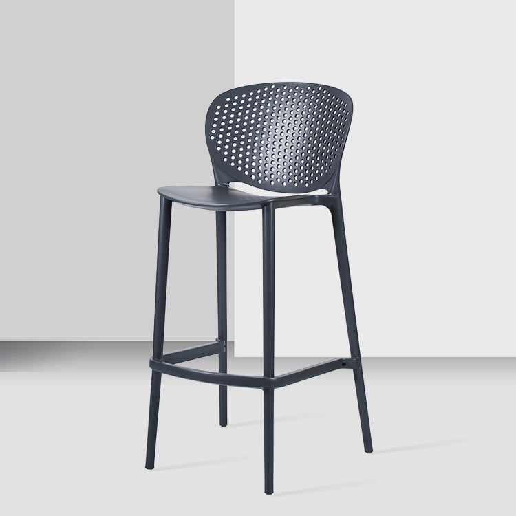 Contemporary Stackable Colorful Counter Stools Plastic Armless Indoor Bar Stool Grey 1 Piece Clearhalo 'Bar Furniture' 'Bar Stools' 'bar_stools' 'furn' 'furn_bar_stools' 'furniture_bar_stools' 'Kitchen & Dining Furniture' 'kitchen&dining_furn' 'kitchen' 'kitchen_furn' Furniture' 4503639