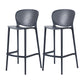 Contemporary Stackable Colorful Counter Stools Plastic Armless Indoor Bar Stool Grey 2 Piece Set Clearhalo 'Bar Furniture' 'Bar Stools' 'bar_stools' 'furn' 'furn_bar_stools' 'furniture_bar_stools' 'Kitchen & Dining Furniture' 'kitchen&dining_furn' 'kitchen' 'kitchen_furn' Furniture' 4503642