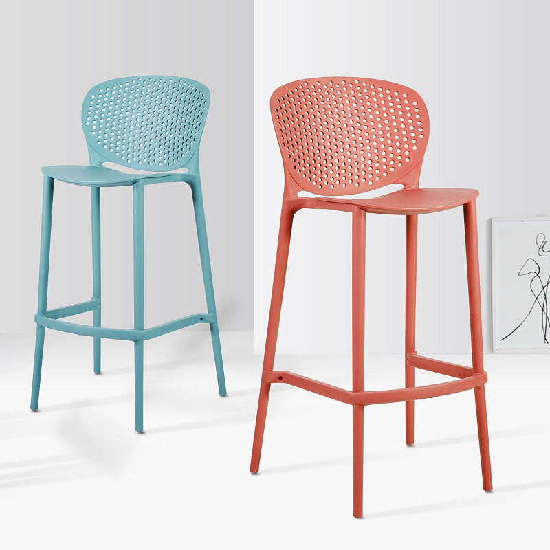 Contemporary Stackable Colorful Counter Stools Plastic Armless Indoor Bar Stool Clearhalo 'Bar Furniture' 'Bar Stools' 'bar_stools' 'furn' 'furn_bar_stools' 'furniture_bar_stools' 'Kitchen & Dining Furniture' 'kitchen&dining_furn' 'kitchen' 'kitchen_furn' Furniture' 4503643