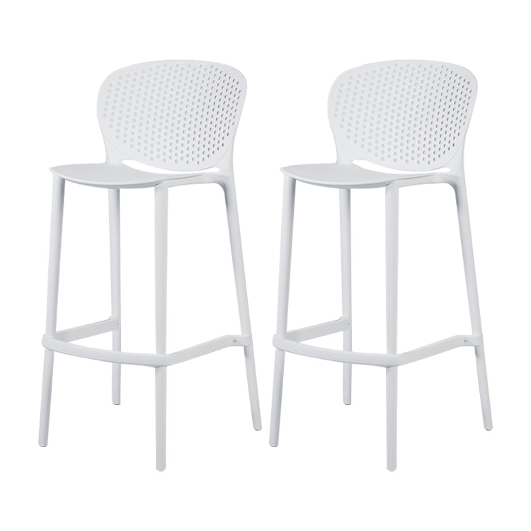 Contemporary Stackable Colorful Counter Stools Plastic Armless Indoor Bar Stool White 2 Piece Set Clearhalo 'Bar Furniture' 'Bar Stools' 'bar_stools' 'furn' 'furn_bar_stools' 'furniture_bar_stools' 'Kitchen & Dining Furniture' 'kitchen&dining_furn' 'kitchen' 'kitchen_furn' Furniture' 4503647