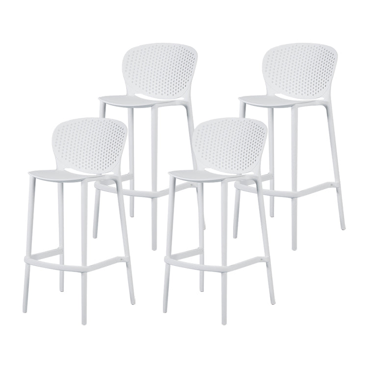 Contemporary Stackable Colorful Counter Stools Plastic Armless Indoor Bar Stool White 4 Piece Set Clearhalo 'Bar Furniture' 'Bar Stools' 'bar_stools' 'furn' 'furn_bar_stools' 'furniture_bar_stools' 'Kitchen & Dining Furniture' 'kitchen&dining_furn' 'kitchen' 'kitchen_furn' Furniture' 4503649