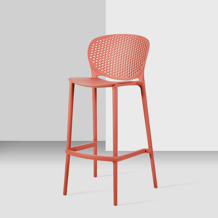 Contemporary Stackable Colorful Counter Stools Plastic Armless Indoor Bar Stool Red 1 Piece Clearhalo 'Bar Furniture' 'Bar Stools' 'bar_stools' 'furn' 'furn_bar_stools' 'furniture_bar_stools' 'Kitchen & Dining Furniture' 'kitchen&dining_furn' 'kitchen' 'kitchen_furn' Furniture' 4503651