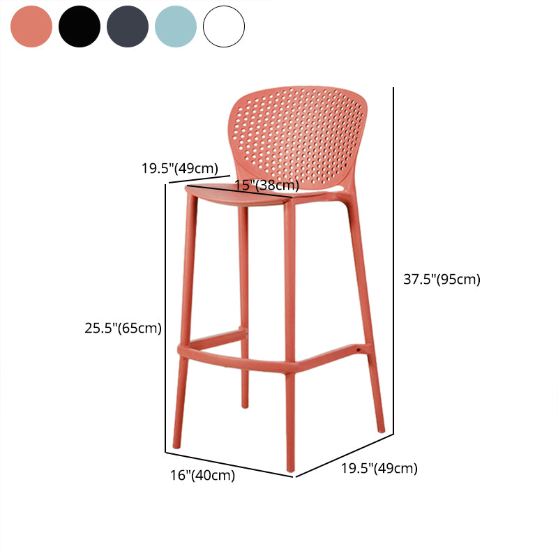 Contemporary Stackable Colorful Counter Stools Plastic Armless Indoor Bar Stool Clearhalo 'Bar Furniture' 'Bar Stools' 'bar_stools' 'furn' 'furn_bar_stools' 'furniture_bar_stools' 'Kitchen & Dining Furniture' 'kitchen&dining_furn' 'kitchen' 'kitchen_furn' Furniture' 4503655